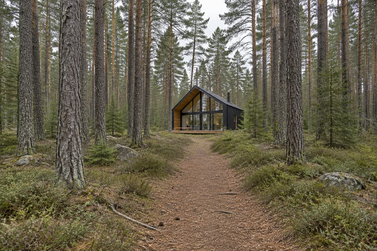 The forest around the cabin
